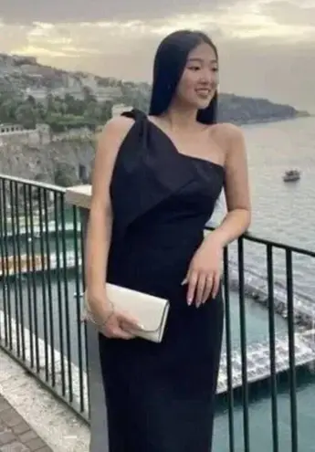 Dress the Population Tiffany One-Shoulder Jumpsuit in Black Size X-Small