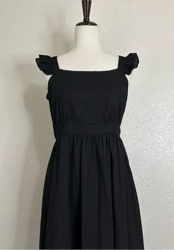 NWT Lumiere Linen Blend Black Ruffled Sleeves Tie