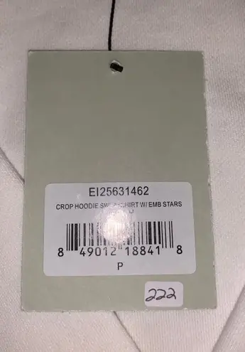 Pam & Gela Off White Cropped Hoodie