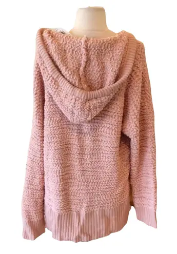New Direction Peachy Pink Sweater Pullover Popcorn Hoodie NWT Womens Large