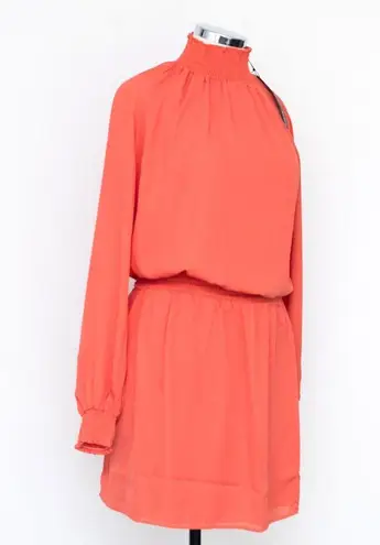 Krisa . Turtleneck Smocked dress.