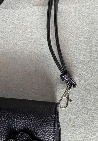 Giani Bernini Rosette Wallet Crossbody Black Faux Leather Crossbody Floral