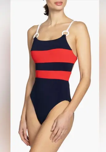Robin Piccone Babe Lace-Up Back One-Piece Swimsuit, Size 6, $170