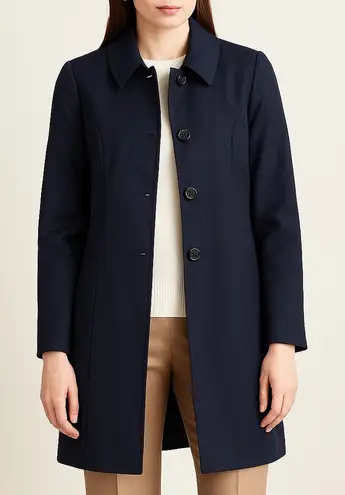 Classiques Entier 100% Wool Navy Dress Coat Size 10 Lined Button Front Jacket