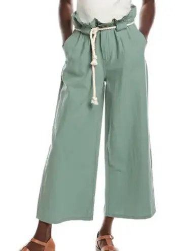 Driftwood DENIM Vicki Linen-blend Pant Paper bag Green Aloe size 28 NWT