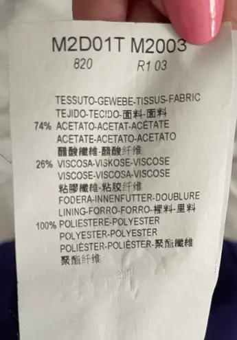 Emporio Armani Purple Acetate Button Cuffs Cap Sleeves Jumpsuit, size 4