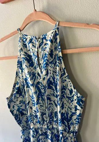 Blue Allover Print Halter Neck Romper Size Small/4