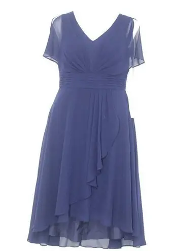 JJ's House NWT  A-line V-Neck Asymmetrical Chiffon Cocktail Dress Size 10 - Image 1