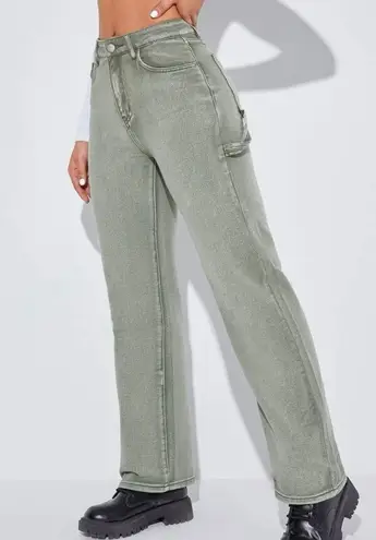 SheIn Green Straight Leg Jeans  