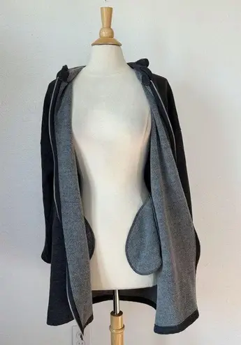 Metropolitan Cozy Charcoal Gray Hooded Zip-Up Jacket