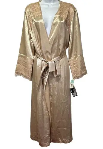 Marilyn Monroe Vtg  by Warners Silk Satin Gold Robe Sheer Lace Sleeves Size P/S