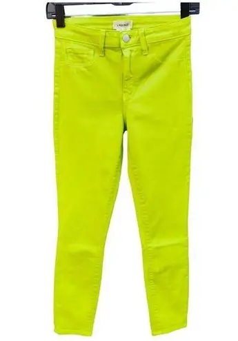 L'Agence NWT  Womens Size 25 Margot High-Rise Ankle Skinny Neon Green Jeans