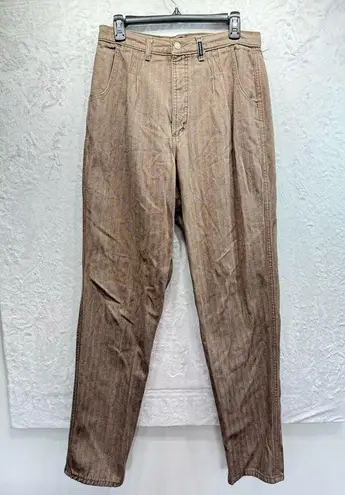 Vintage 80s 90s Y2K Rockies Jeanswear Brown Herringbone Bareback Denim Pants Size 12