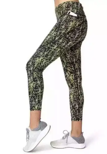 Sweaty Betty The Power Pocket 7/8 Leggings in Black Herringbone Size small