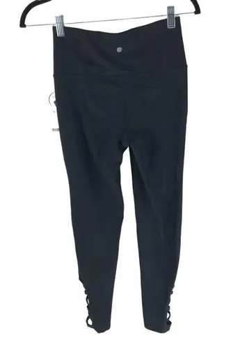 Apana Womens Leggings 7/8 Length Cutouts Black XS