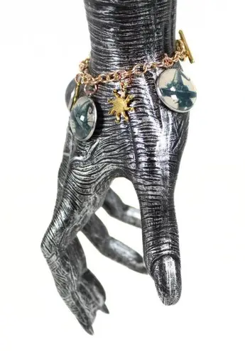 Handmade Whimsigoth "Seasons of the Witches" Mixed Metal Charm Bracelet