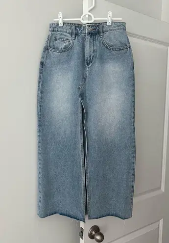 Parke Denim Maxi Skirt Medium NWT Blue