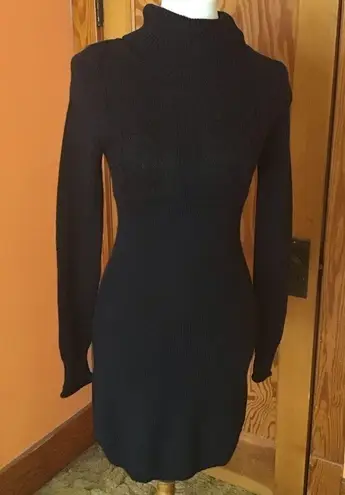 SO  black turtleneck sexy sweater dress