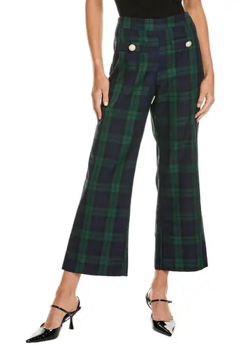 Alexia Admor Jayden Wide Leg Cropped Pants - Size 14 - Green Plaid -ā NWT