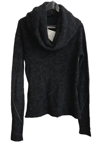 NOSTRASANTISSIMA Charcoal Grey Cowl Neck Long Sleeve Knit Sweater Sz 42 US M Black Size M