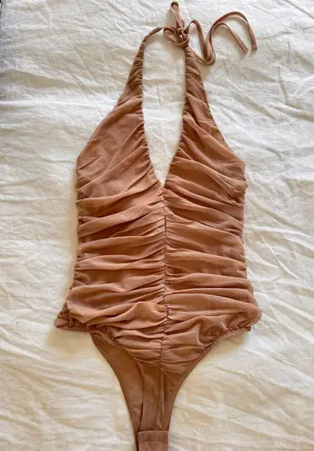 ZARA Draped Tulle Bodysuit