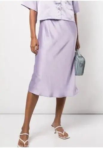 APPARIS | Katia Lavender Satin Midi Slip Skirt Pastel Purple | Extra Small Size XS