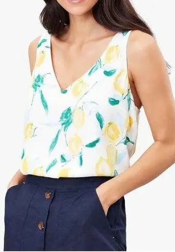 Joules Lemon Tree Print Kyra Tank Blouse Sz.10 NWT
