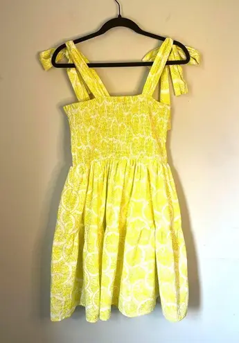 NWT Kathleen Maeve X Victoria Dunn Women Sundress Smocked Top Beachy Lemons sz L Yellow Size L