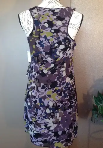 Kensie  Dress Crepe Chiffon Ruffle Floral Summer Sheath Dress NWT