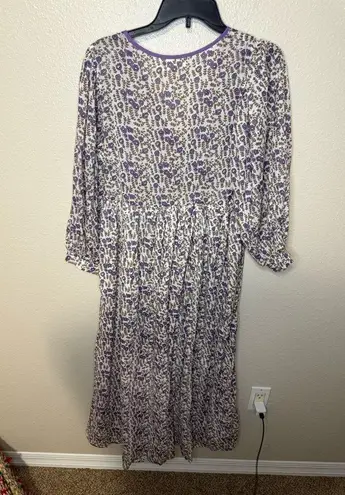 Daughters of India Binita Mini Dress Womens XS Floral Violet Feminine Boho Purple