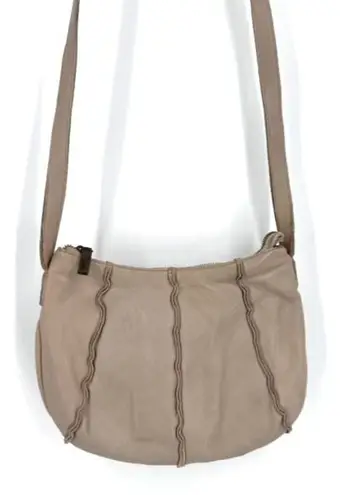 Hobo International Cream Leather Multiple Pockets Crossbody Hobo Shoulder Bag