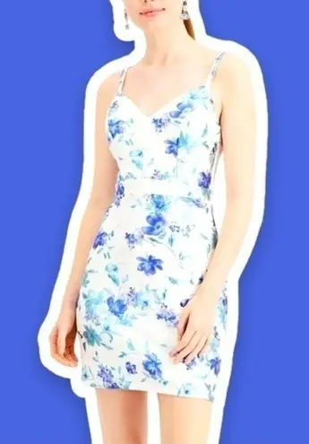 CITY STUDIO 11 Floral Bodycon Cocktail Party Dress Blue White Size undefined