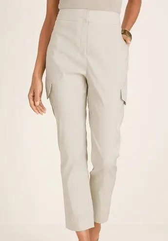Chico's  Boho Beachy Stretch Linen-Blend Tapered Utility Ankle Pants Size 6R NEW
