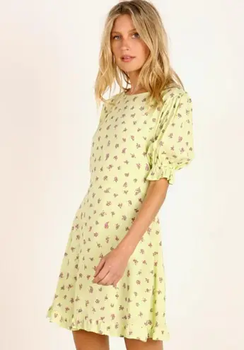 Faithfull the Brand Florence Mini Dress Luda Lime Floral