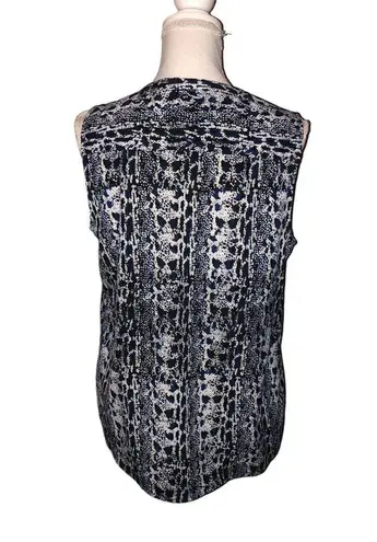 Katherine Barclay Montreal Blouse Womens L Used Blue Print