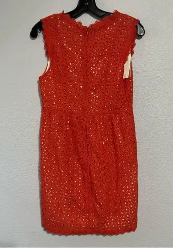 MM Couture Eyelet Fit & Flare Dress in Coral Size Medium