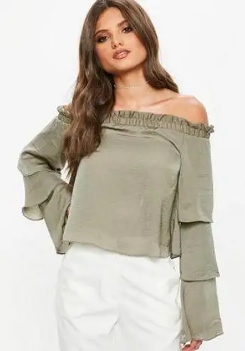 Missguided Misguided Grey Satin Top