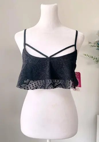 Hula Honey NWT Crochet Flounce Bralette Bikini Top