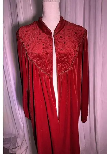JASMINE ROSE Robe, Red Velveteen, Vintage, Women's 1X