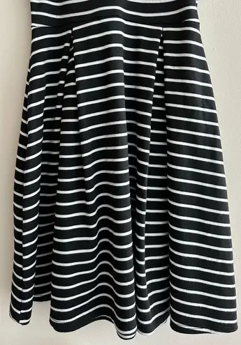 Soprano Black and White Striped Fit & Flare Dress, Halter Dress, Size XS