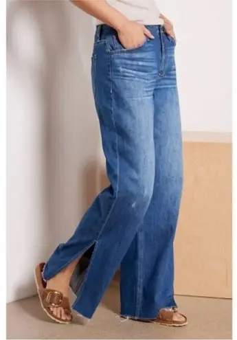 Evereve Slouchy Wide Leg Jeans 28 Blue Denim
Raw Hem High Waist Boho Relaxed