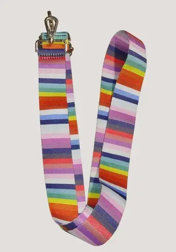 Long Adjustable Rainbow Colorful Stripe Bag Replacement Strap Gold Swivel Clasp