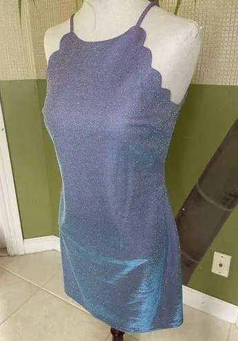 BCX Size 5 purple sparkly iridescent sleeveless dress