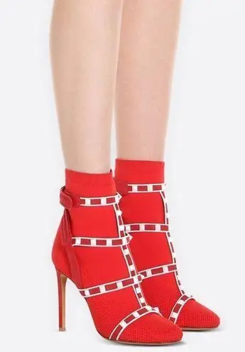 Valentino Garavani Rockstud Ankle Socks Boots Red SIZE 38.5 NEW