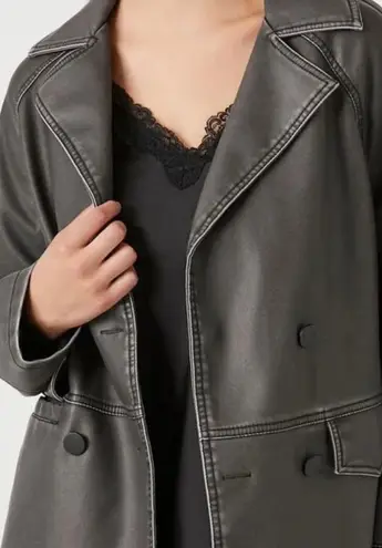 Forever 21 Faux Leather Double-Breasted Jacket