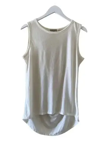 One World White Sleeveless Bohemian Festival Back Cut Out Solid SZ M # 1223