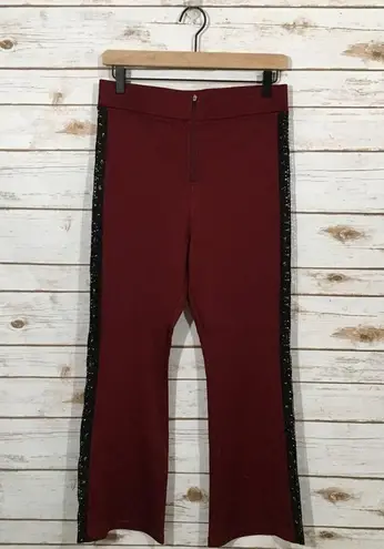 Ganni NWT Bootcut Lace Panel Trousers - Burgundy - XS*