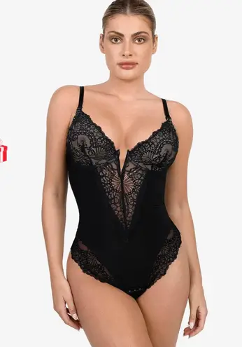 Popilush The Shapewear Bodysuit Deep-V Neck Lace Thong