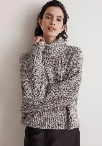 Madewell NWT  Wide Rib Turtleneck Sweater In Marled Cookies And Cream Size XS