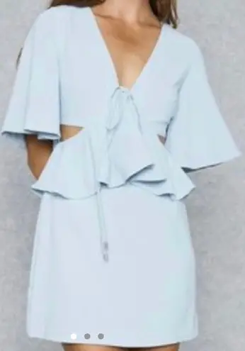 C/MEO COLLECTIVE LIGHT BLUE RUFFLE DRESS